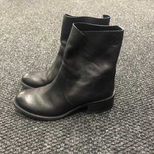 Tory Burch biker Moto black leather boots